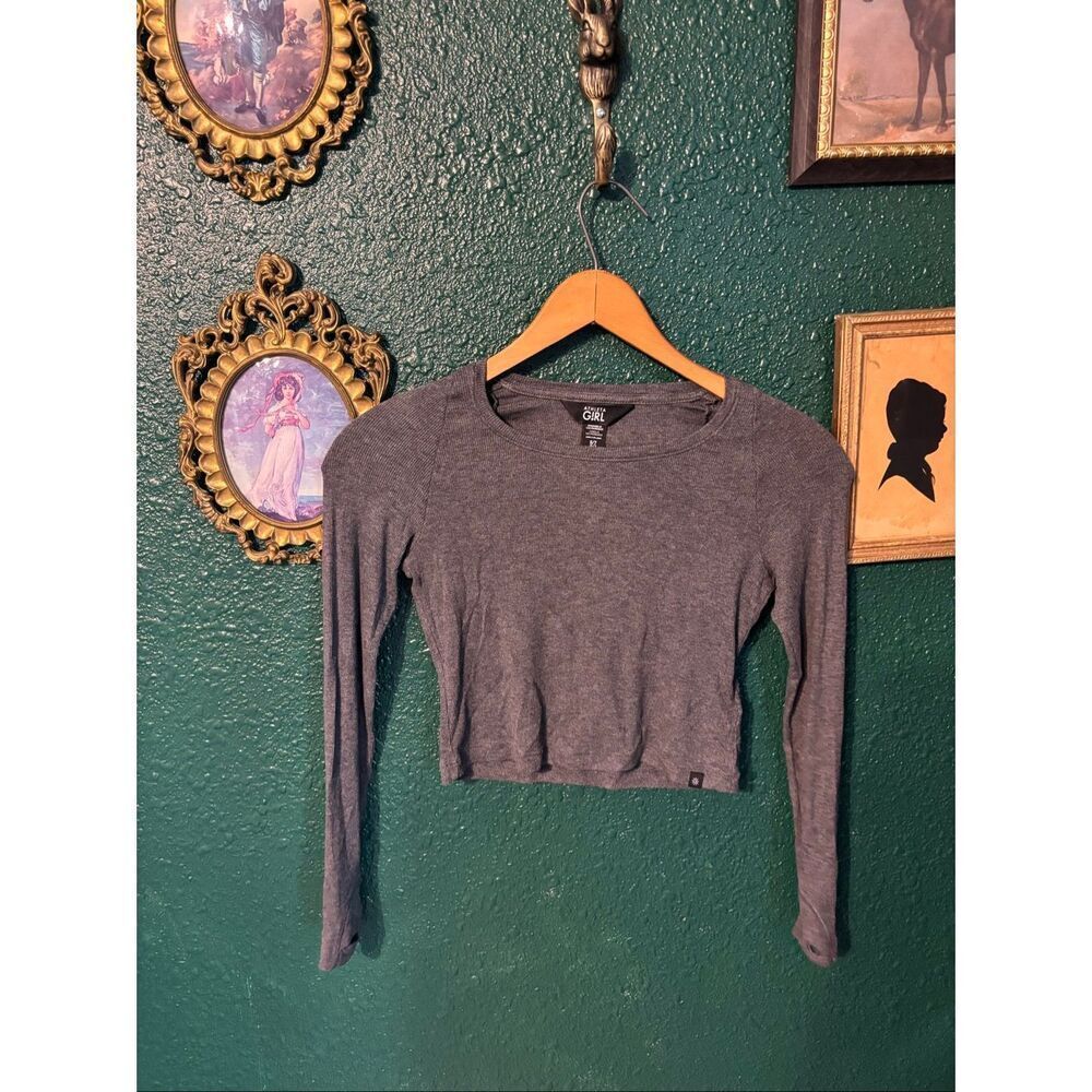 Athleta Girl Gray Long Sleeve Modal Top Sz 7